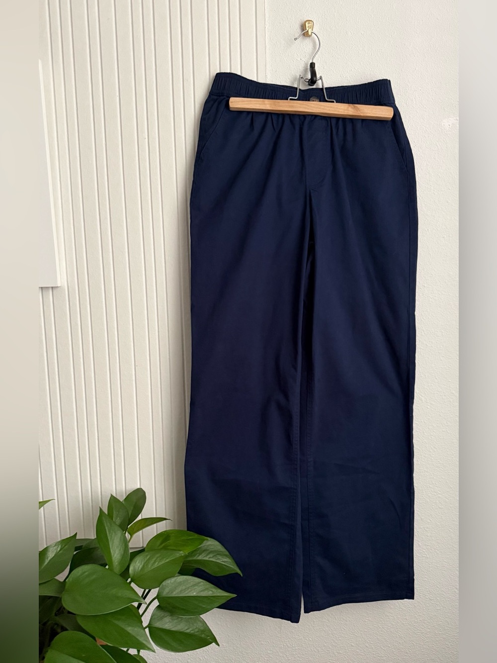 Denim & Co. Cotton Navy Blue Wide Leg Painter Pants Trousers XXSP